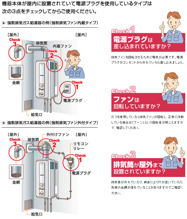 ガス給湯器・ふろがまご使用のお客様へ | ガスコンロ機器・住宅設備 